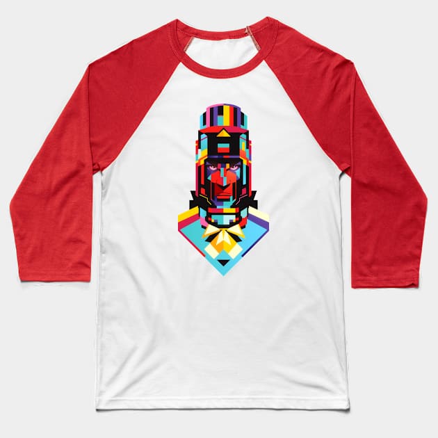 Polygon-Man Baseball T-Shirt by LAckas